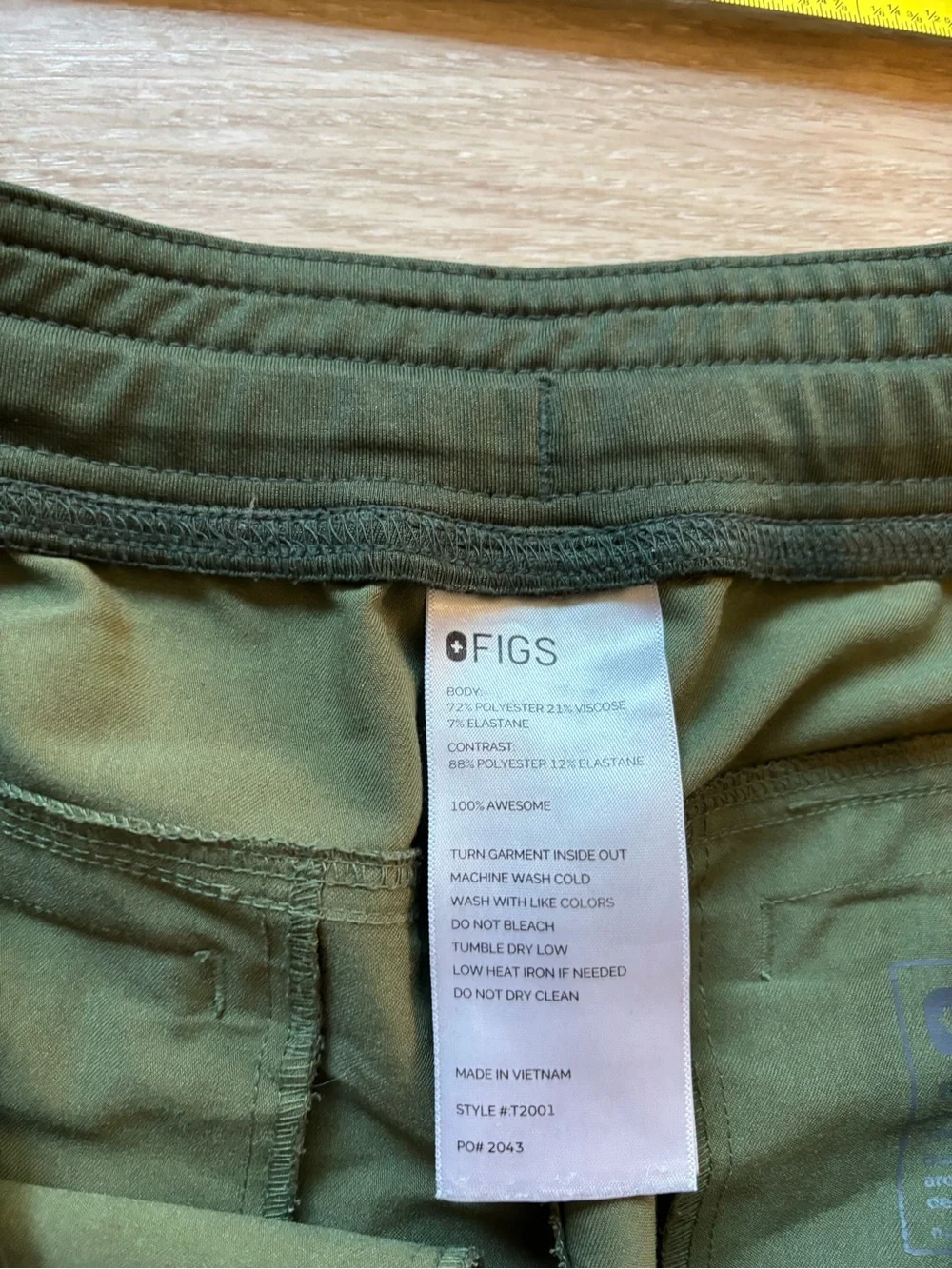 Figs Men’s Large Axim Cargo Scrub Pants Army Green Medical Stretch Work Read*